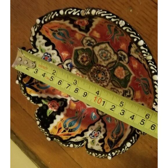 Hand Made Tuanaimato Samoa Ceramic BOWL Red Orange Ornate Pattern Eastern - Picture 3 of 11